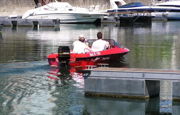 Motorboot fahren auf dem Rhein /Speyer - 3