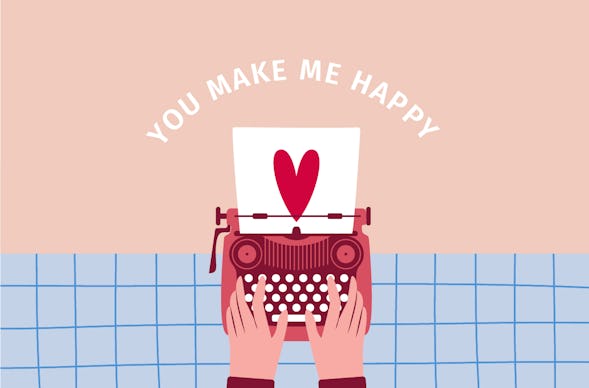 Flexibles Geschenk Valentinstag (Happy)