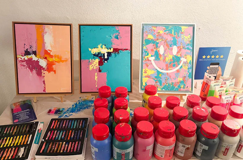Kunstworkshop - Spachteltechnik mit Acrylfarbe