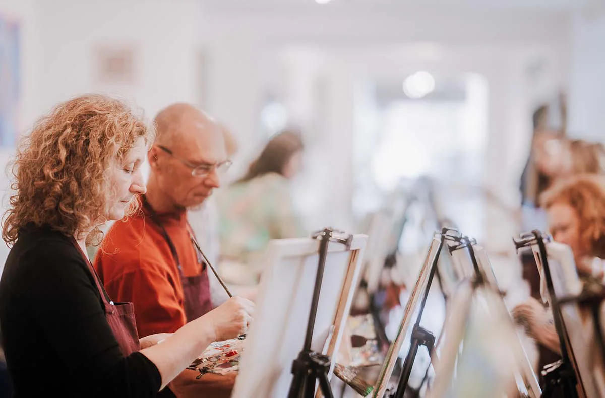 Paint & Drink mit Strukturpaste Berlin - 5