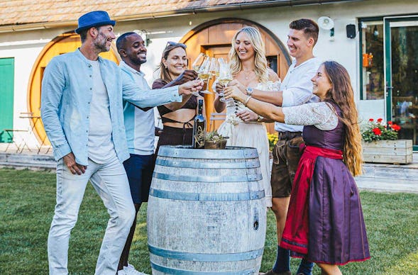 Übernachtung im Weinfass-Chalet für 6 Grub an der March